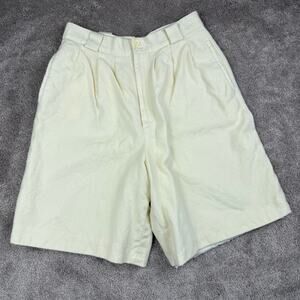 Vintage Giorgio Sant’Angelo 100% Pure New Wool Pleated Cream Shorts Size 8/10